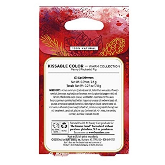 Burt's Bees 3 Lip Shimmers: Peony, Fig and Rhubarb - Picture 5 of 7